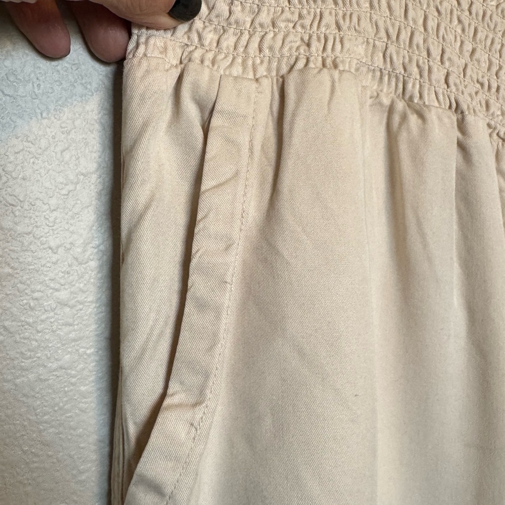 Calvin Klein Women's Cream Wide Leg Pants Tencel Size Large NWT - Picture 3 of 12